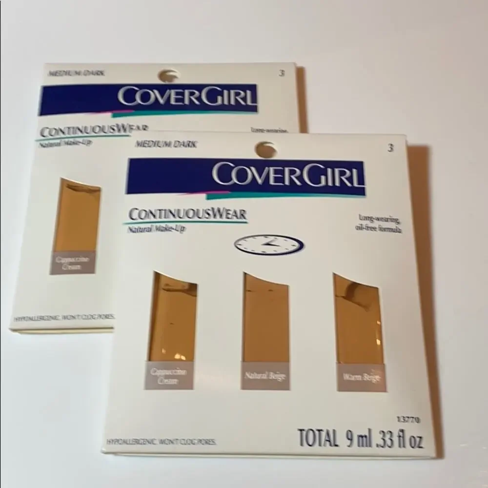 NEW 6 CoverGirl MEDIUM DARK FOUNDATION Long Last Wear Make-Up Oil-Free Packet